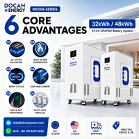 Sistem Penyimpanan Baterai Rumah DOCAN Energy Moon 48kw 51.2V 942Ah 1000ah 48kWh LiFePO4 Baterai Surya untuk Cadangan Daya Seluruh Rumah