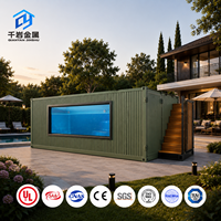 Piscine conteneurisée sur mesure avec fenêtre latérale en verre, piscine extérieure portable pour hôtel et complexe hôtelier