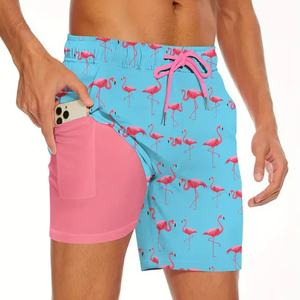 Short de Gym Homme Décontracté Taille Haute Respirant à Séchage Rapide Short de Plage Imprimé par Sublimation Transfert Uni - Product Image 4