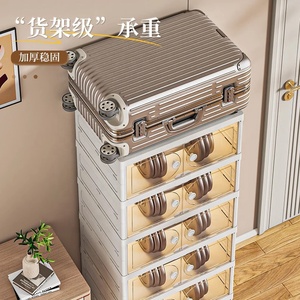 6 Tier Folding Clear Foldable Dustproof Acrylic Rack Stackable Shoe case Storage Organizer <strong>Container</strong> Box with Custom Logo - Product Image 4