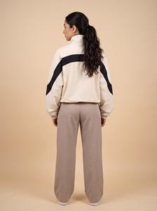 Veste de survêtement courte crème, veste en nylon surdimensionnée personnalisée OEM, fabricant de streetwear unisexe - Product Image 2