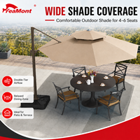 FEAMONT Aluminium-Rahmen Freiarm-Sonnenschirm Doppeldach Sonnenschutz Offset-Terrassenschirm für Strand- und Poolbereich