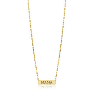 Mama Plain Charm Rectangle Collier en argent sterling 925 turc fait à la main en gros pendentif en argent sterling 925 - Product Image 1