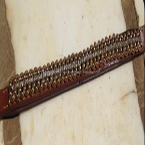 Bandes de sourcils chaînées en cuir véritable de haute qualité équestre en cuir de grain de finition noir ou marron - Product Image 6