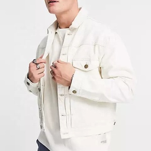 Nueva Moda de Primavera, ropa de mezclilla, chaqueta informal en blanco para hombres, chaquetas de mezclilla de talla grande para hombres - Product Image 1