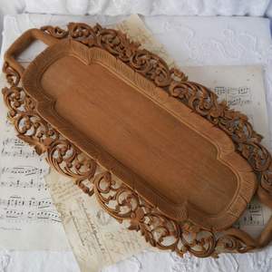 HARD WOODEN PRINTED TRAY BEST QUALITY CARVED Available <b>square</b> Shape and India Handicraft best Sample Hot Sale - Product Image 1