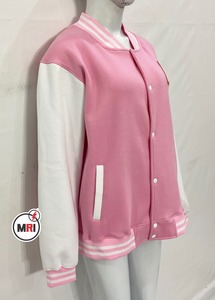 Women's Stylish Comfortable Full-Sleeve Baseball Varsity Jacket Button Welt Pockets Cotton-Filled <b>Printed</b> Embroidery Breathable - Product Image 6