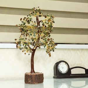 Arbre de richesse en pyrite et aventurine verte avec 500 perles de pierres précieuses pour l'abondance et le succès Richesse et protection - Product Image 5