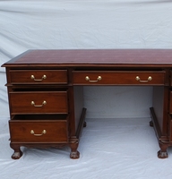 MEUBLE DE REPRODUCTION ANTIQUE CHIPPENDALE BUREAU PARTENAIRE BUREAU EN BOIS MASSIF ACAJOU INDONÉSIE