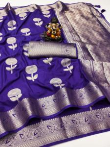 Banarasi ผ้าส่าหรีแบบนิ่มผ้าส่าหรีแบบผ้าทอสำหรับงานแต่งงานงานเปิดตัวใหม่ - Product Image 5