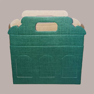 10pcs Green Silk Cardboard Box Case 190x60H120mm for 3 Jars of Sauces and Creams <b>Party</b> <b>Favors</b> - Product Image 2