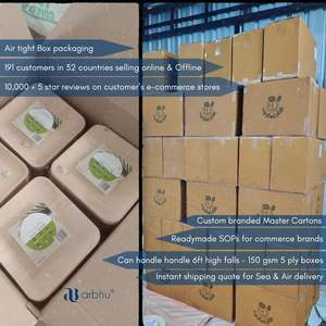 100% ensemble de vaisselle en feuille de palmier biodégradable naturel bols jetables assiettes et couverts pour les fêtes sans produits chimiques - Product Image 5