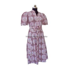 Robe de soirée à col en V, respirante, pour un usage décontracté, robe maxi en coton imprimé floral faite à la main pour femmes, style bohème modeste - Product Image 5
