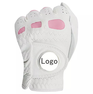Guante de golf de cuero para mujer con marcador de bola Extra Grip 1 paquete mano izquierda blanco ajuste mujer niña, tamaño pequeño mediano grande XL piel de oveja - Product Image 2