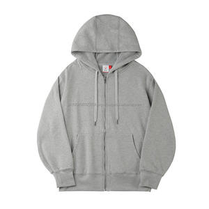 Sudadera con Capucha Unisex de Alta Calidad, MOQ Bajo de Fábrica, 390g, Forro Polar Silver Fox, Cierre Completo, Tallas Grandes para Hombre - Product Image 2