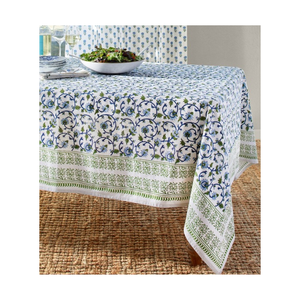 Handwoven Linen Blend Leaves Printed Black 70x108 Inch Dining <b>Table</b> <b>Cover</b> GOTS Certified Soft Natural Flow Air Cargo Shipping - Product Image 6