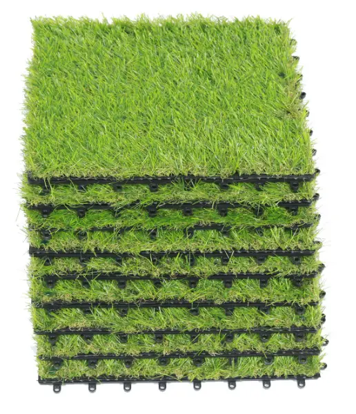 Easy install exterior landscaping Synthetic grass deck tiles Artificial grass turf for playground