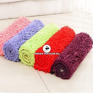 Alfombra de baño antideslizante roja, Alfombra de chenilla de algodón ultrasuave, alfombra de baño hecha a mano, absorbente y lavable para uso doméstico o hotelero - Product Image 4