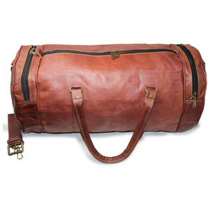 Bolsa de Viaje Extra Grande Unisex de Tela con Borde de Cuero Crazy Horse Personalizada, Bolsas de Lona para Actividades al Aire Libre con Cierre - Product Image 6