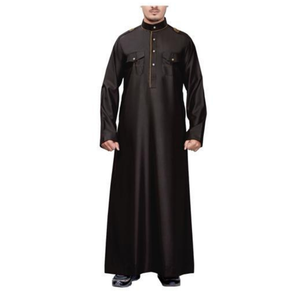 Thobe pour homme de style traditionnel de haute qualité à 100%, motif uni, respirant, durable, robe longue, vêtements musulmans à la mode - Product Image 1