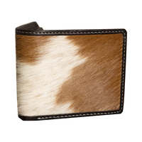 Dompet Pria Kulit Sapi Asli dengan Ritsleting, Desain Kustom OEM, Modis, Harga Terjangkau