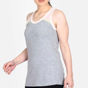 Camiseta sin mangas de algodón para mujer al por mayor, ropa de verano informal de estilo corto para gimnasio y Yoga con impresión de diseño de logotipo personalizado - Product Image 3