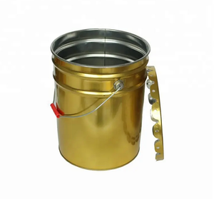 Cubo/barril de acero de estaño de Metal de 5 galones y 25L para limpieza de agua de pintura, duradero, versátil, compuesto de plástico de aluminio y hierro - Product Image 3