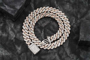 Vente chaude Vvs Moissanite diamant Lien Cubain Chaîne Pass Diamant Testeur Rond Brillant Rose Plaqué Or Collier - Product Image 2