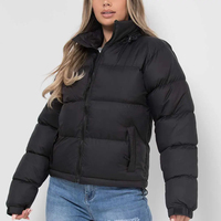 Veste matelassée pour femme de haute qualité, personnalisée, noire, OEM, fermeture éclair intégrale, ourlet réglable et matelassée, veste d'hiver en duvet pour femme