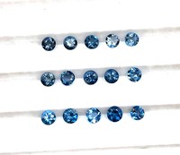 Topaze bleue de Londres naturelle, taille ronde, pierre précieuse en vrac, 3-10 mm, topaze bleue de Londres facettée, pierre pour la fabrication de bijoux