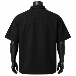 Camisa de Alta Calidad Personalizada para Hombre, Estilo Urbano, Cierre de Cremallera, Manga Corta, Corte Holgado, Estampado Gráfico Grande, OEM - Product Image 2