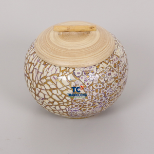 Caja de regalo de bambú con incrustaciones de cáscara de huevo, artesanía hecha a mano al por mayor, perfecta para regalo de Ramadán Eid y decoración árabe de lujo - Product Image 1