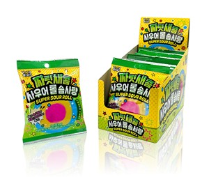 Rollo de algodón de azúcar de 3 capas Super Sour, sabor afrutado de Corea, certificado Halal, resistente a la fusión, HACCP, FSSC 22000, aperitivos de confitería - Product Image 4