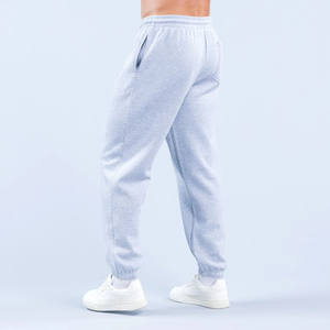 Pantalons de jogging pour hommes en taille plus, gris personnalisé, coupe ample, poches latérales et arrière, pantalons de sport respirants pour hommes - Product Image 3