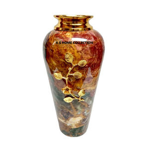 Par de 2 Color plateado y marrón con diseño de textura martillada, florero hecho a mano de Metal de aluminio, decoración del hogar de granja - Product Image 5