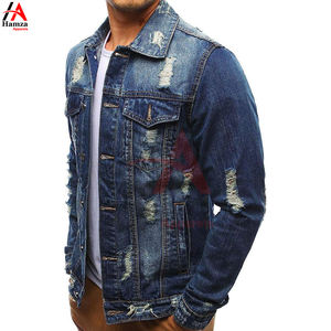 Chaqueta Vaquera para Hombre, 340 Gramos, Tela de Algodón, Diseño Desgastado y Roto, Manga Larga, Corte Ajustado, Cuello Camisero, Casual, Primavera - Product Image 3