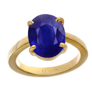 NOVAMART Fine Certified Natural Blue Sapphire Neelam Gemstone <b>Rings</b> Classic 18K Gold Wedding Engagement Jewelry White <b>Ruby</b> Diamo - Product Image 1