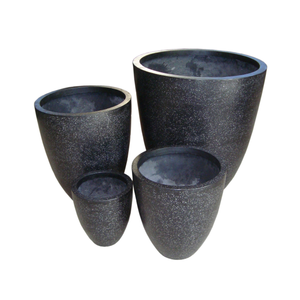 Entrega rápida Nuevo diseño de macetas de fibra de vidrio de forma redonda Juego de 4 para decoración del hogar o florero de jardín de Vietnam - Product Image 3