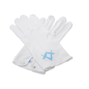 Shriner Emblem Gants maçonniques en coton | Gants brodés maçonniques avec logo personnalisé Gants Shriner - Product Image 5