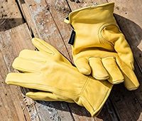 Gants de travail d'hiver en cuir de daim jaune de qualité supérieure, doublés de polaire, pour le ski, les fêtes, les sports de plein air, la pêche, le cyclisme