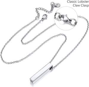 สร้อยคอโกศสแตนเลส4ด้านสำหรับขี้เถ้าเครื่องประดับสแตนเลสจี้โกศสำหรับผู้ชายผู้หญิงกำหนดขนาดได้เอง - Product Image 5