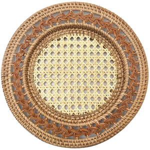 Natural <b>Rustic</b> Rattan Charger Plates Bulk Handmade Durable Lightweight Placemats for Wedding Banquet Catering Restaurant - Product Image 3