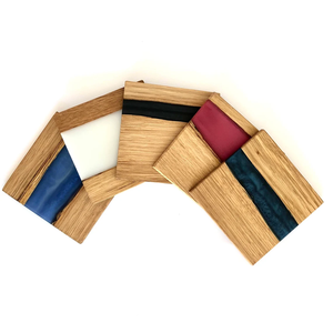 Couleurs néon audacieuses motifs géométriques et effet 3D résine multicouche style féerique sous-verre rond cadeau d'affaires - Product Image 3