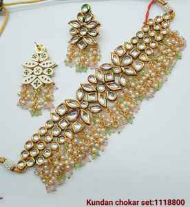 INDIAN TRADITIONAL and FASHIONABLE COPPER <b>JEWELLERY</b> BRIDAL WEDDING <b>JEWELLERY</b> <b>SET</b> for WOMEN EARRINGS and NECKLACE <b>SET</b> - Product Image 6