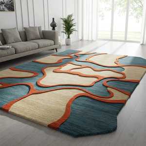 พรมขนสัตว์แบบถักมือนุ่มหลากสีสำหรับห้องนอนห้องเด็ก - Product Image 2