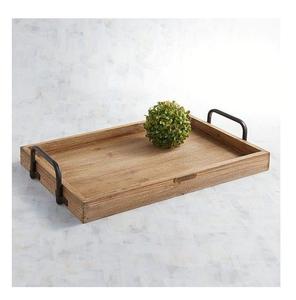 Plateau en bois moderne vintage avec poignée en métal, dernier modèle, plateau de service en bois fait main, vente en gros - Product Image 6