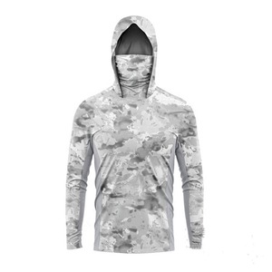 Personalizado bajo MOQ sublimación Impresión de secado rápido poliéster rendimiento pesca Sudadera con capucha UPF 50 camisa de pesca con capucha - Product Image 4
