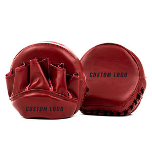 Cibles de frappe Muay Thai en cuir et PU de haute qualité, couleur bordeaux, nouveau design 2026, pour entraînement de boxe et arts martiaux en salle de sport - Product Image 1