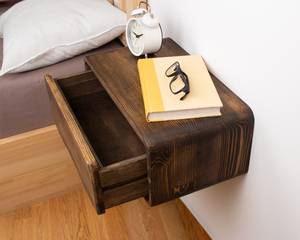 Stylish <b>Floating</b> Wooden Nightstand with <b>Drawer</b> Handmade Modern Storage Nighttable for Bedroom and Living Room Decor - Product Image 3