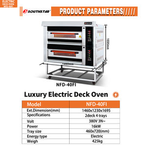 เตาอบไฟฟ้าอุตสาหกรรมเชิงพาณิชย์ Southstar รุ่นใหม่ สเตนเลสสตีล 2 ชั้น 4 ถาด ควบคุมการทำงานแบบตั้งโปรแกรมได้ สำหรับอบข้าวโพด - Product Image 6